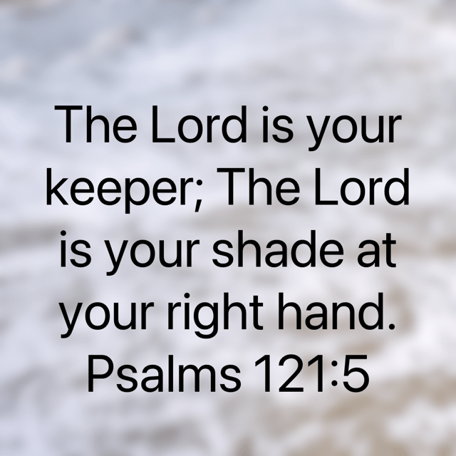 The image contains the text of Psalm 121:5 “The LORD is your keeper; The LORD is your shade at your right hand.”
The background is foamy sea water off Henley Beach Jetty. The image was shot by Gary Lum.