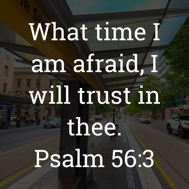 The image bears the text:
What time I am afraid, I will trust in thee.
Psalm 56:3 KJV