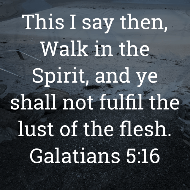 The image bears the text:
This I say then, Walk in the Spirit, and ye shall not fulfil the lust of the flesh.
Galatians 5:16 KJV