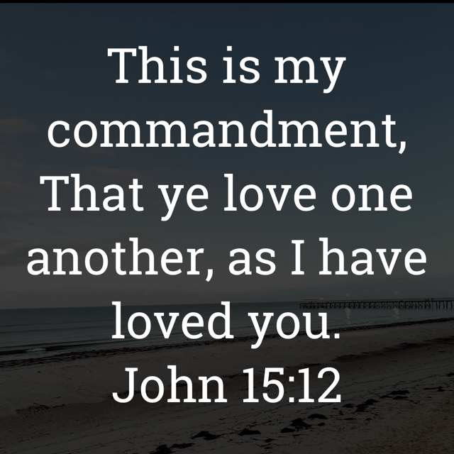 The image bears the text:
This is my commandment, That ye love one another, as I have loved you.
John 15:12 KJV