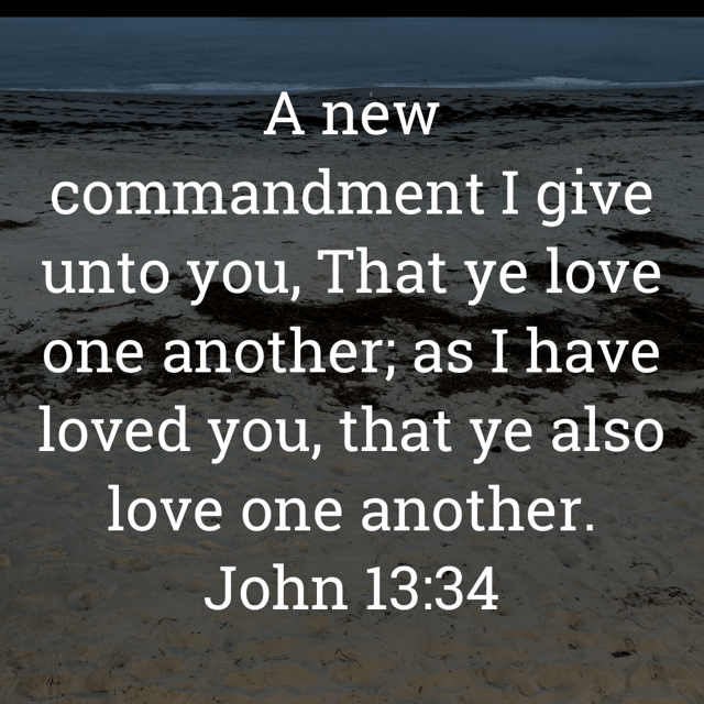 The image bears the text:
A new commandment I give unto you, That ye love one another; as I have loved you, that ye also love one another.
John 13:34 KJV