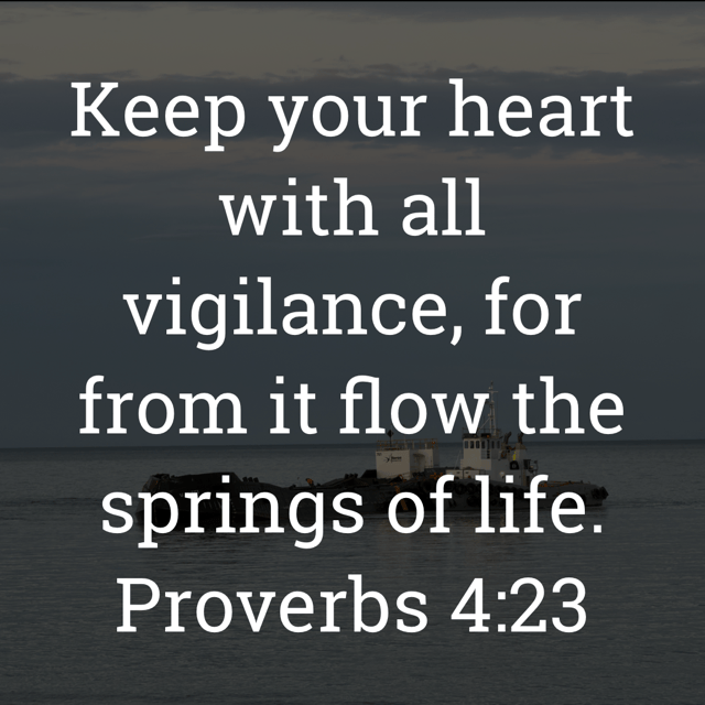 The image bears the text:
Keep your heart with all vigilance, for from it flow the springs of life.
Proverbs 4:23 ESV